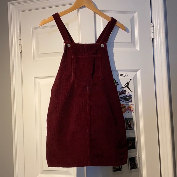 Burgundy overall dress from topshop . - Picture 1 of 3